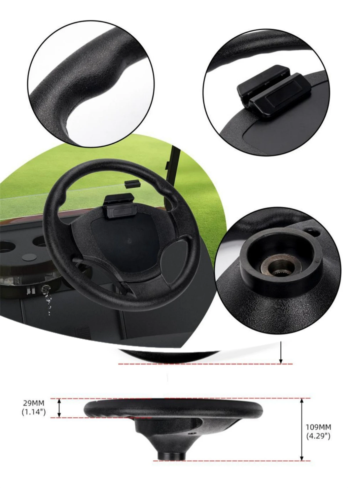 345mm 13.58-inch Electric For Golf Cart Steering Wheel for EXCAR
345mm 13.58-inch Electric For Golf Cart Steering Wheel for EXCAR