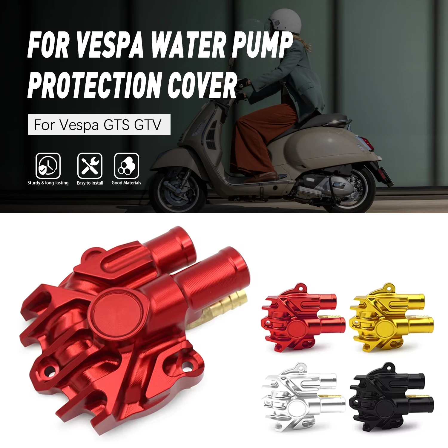 For Vespa GTS GTV Motorcycle Water Pump Protection Guard Cover Protector CNC Engine Radiator Cooling Motorcycle Accessories
For Vespa GTS GTV Motorcycle Water Pump Protection Guard Cover Protector CNC Engine Radiator Cooling Motorcycle Accessories