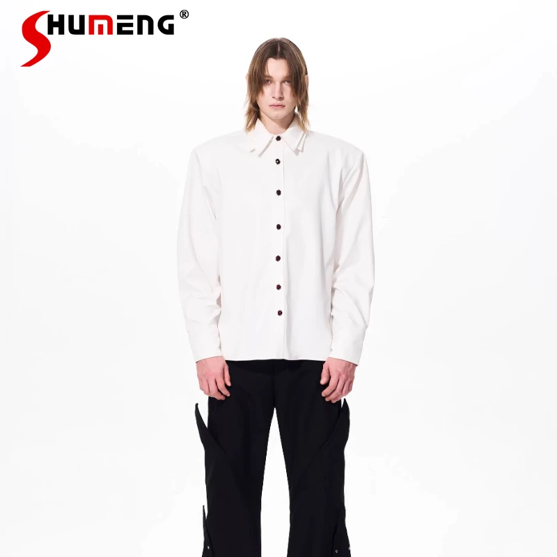 Fashion Solid Color Double-collar Long-sleeve Shirs Men High-end Padded Shoulder Inner Wear Trendy Long Sleeve Simple Shirts
Fashion Solid Color Double-collar Long-sleeve Shirs Men High-end Padded Shoulder Inner Wear Trendy Long Sleeve Simple Shirts