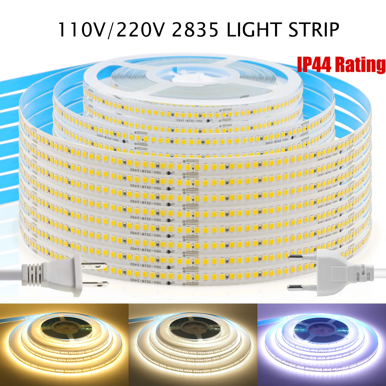 LED Strip Lights 2835 240LEDs/M 220V EU 110V US Plug with IC Flexible Light Adhesive Tape IP44 Warm White For Home Decor 5-20m
LED Strip Lights 2835 240LEDs/M 220V EU 110V US Plug with IC Flexible Light Adhesive Tape IP44 Warm White For Home Decor 5-20m