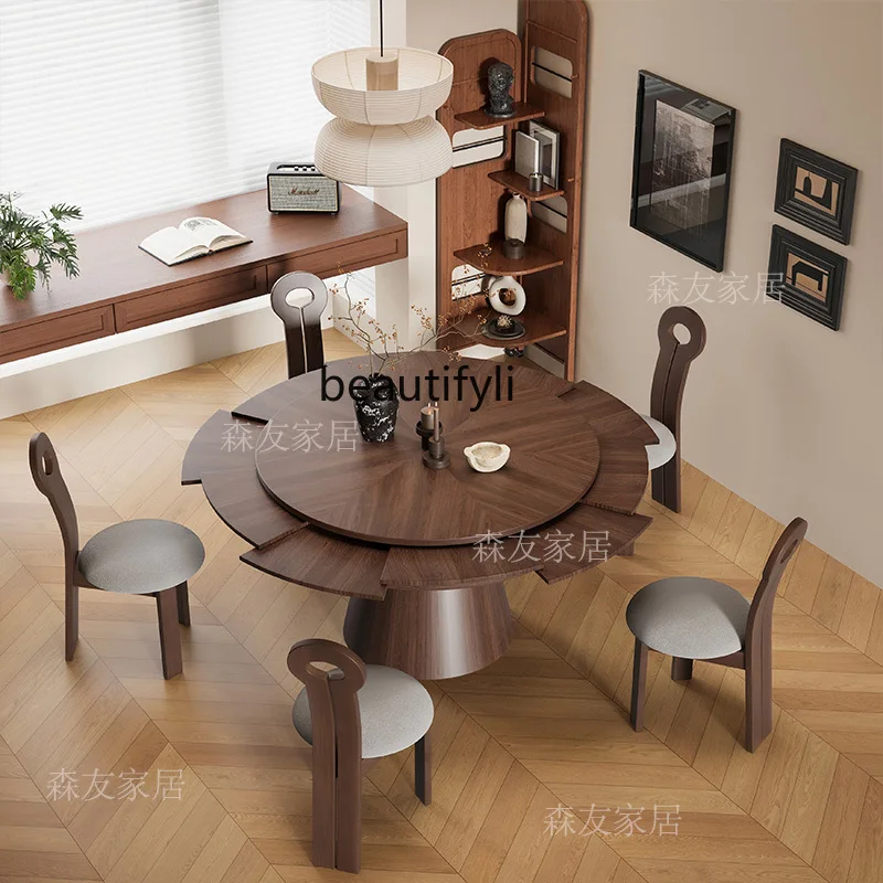 French medieval dining table rotating multifunctional retractable round table living room household solid wood
French medieval dining table rotating multifunctional retractable round table living room household solid wood