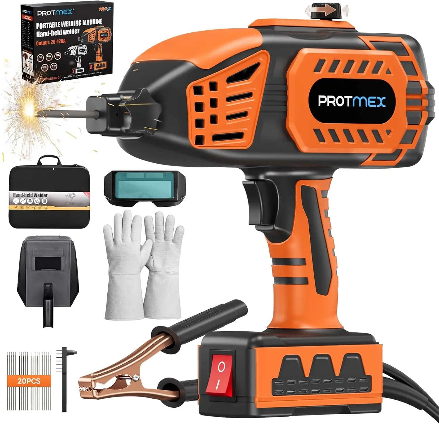 Портативный ручной сварочный аппарат с регулируемым током, дуговой пистолет для домашних проектов и ремонта, в комплекте 20 электродов
Портативный ручной сварочный аппарат с регулируемым током, дуговой пистолет для домашних проектов и ремонта, в комплекте 20 электродов