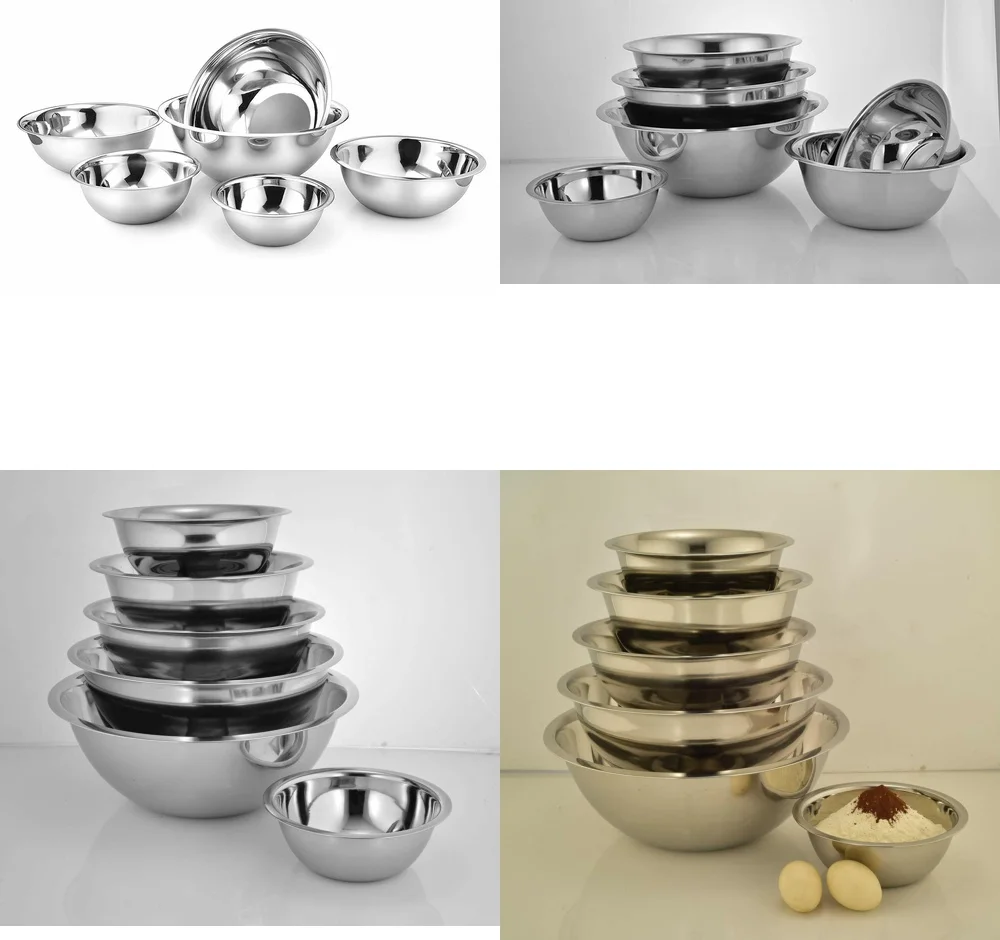 6 Piece Stainless Steel Mixing Bowls Set with Striped Finish Easy to Clean Kitchen Cooking Serving Utensils for Baking and Food
6 Piece Stainless Steel Mixing Bowls Set with Striped Finish Easy to Clean Kitchen Cooking Serving Utensils for Baking and Food