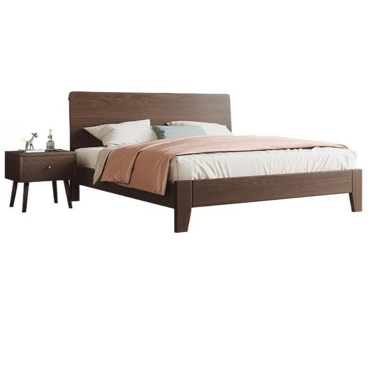 Solid wood bed Modern simple household oak bed frame Walnut master bedroom Full solid wood bed Double bed
Solid wood bed Modern simple household oak bed frame Walnut master bedroom Full solid wood bed Double bed