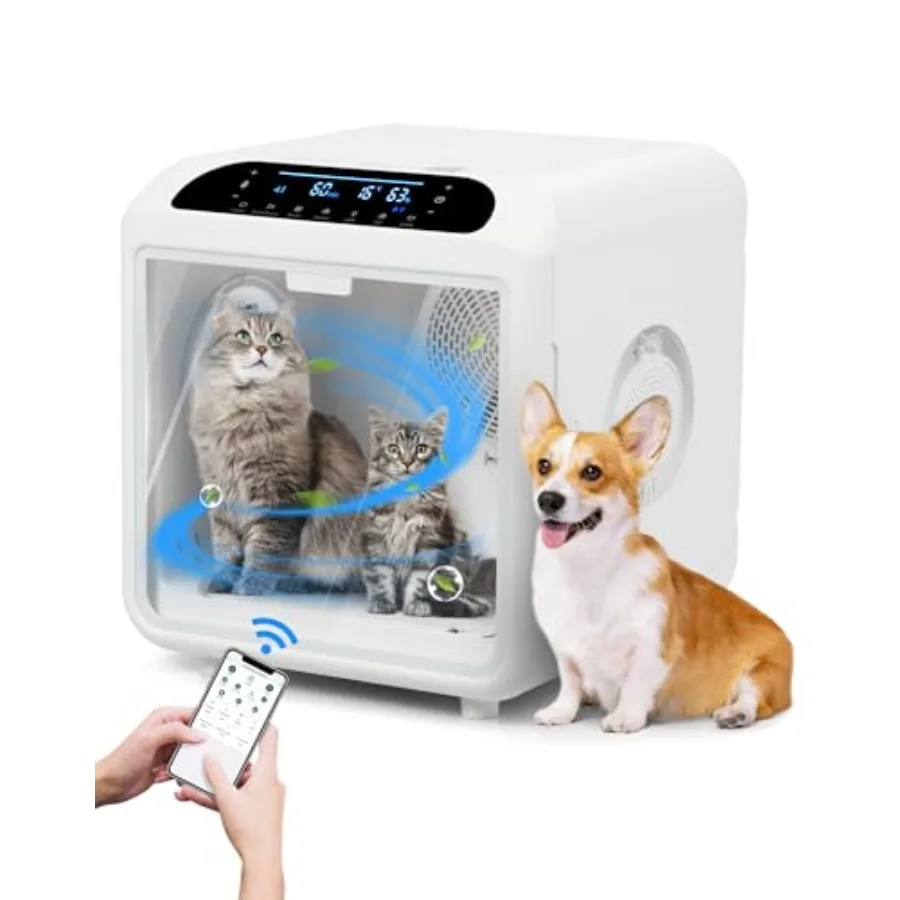 72L Large Pet Dryer Box Automatic Ultra Quiet Cat Hair Drying Box with Smart Temperature Wind and Time Control via APP or Touch
72L Large Pet Dryer Box Automatic Ultra Quiet Cat Hair Drying Box with Smart Temperature Wind and Time Control via APP or Touch