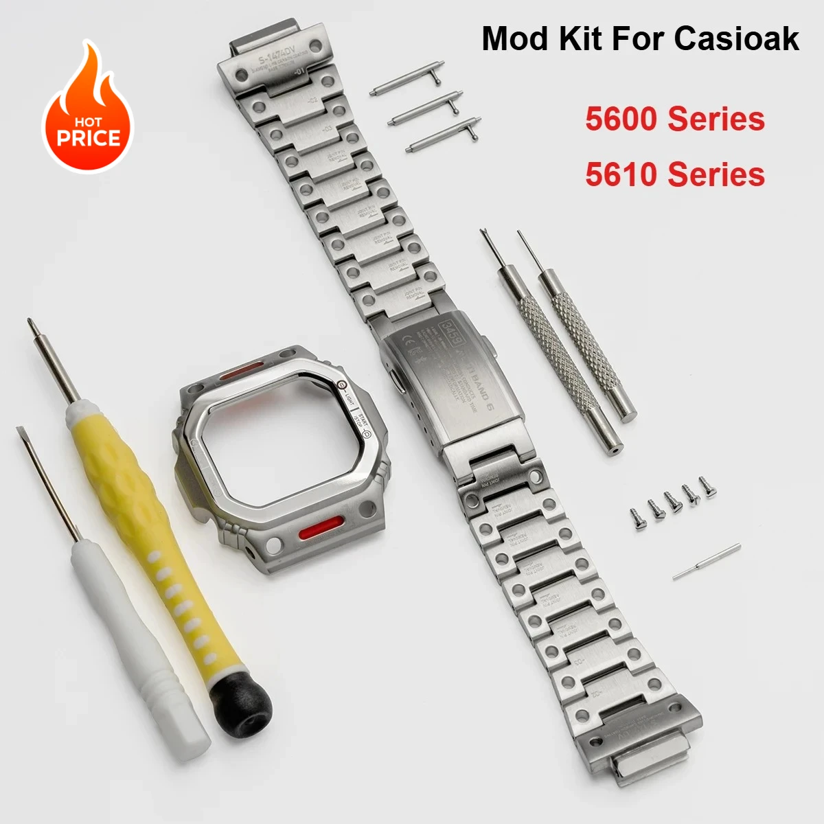 Stainless Metal Steel Case Modification Kit for Casioak DW-5600 Titanium Metal Strap Case Bezel Set for GW-M5610 GW-5000 GLS5600
Stainless Metal Steel Case Modification Kit for Casioak DW-5600 Titanium Metal Strap Case Bezel Set for GW-M5610 GW-5000 GLS5600
