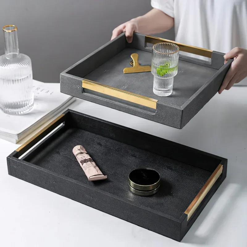 Metal Tray Wood Pallet Leather Large Rectangular Storage Serving Tray Hotel Dessert Dinner Tea Food Tableware Home Kitchen Tool
Metal Tray Wood Pallet Leather Large Rectangular Storage Serving Tray Hotel Dessert Dinner Tea Food Tableware Home Kitchen Tool