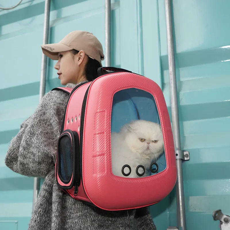 EVA pet cat carrying bag, space capsule backpack, breathable and portable transparent double shoulder large cat and dog bag.
EVA pet cat carrying bag, space capsule backpack, breathable and portable transparent double shoulder large cat and dog bag.