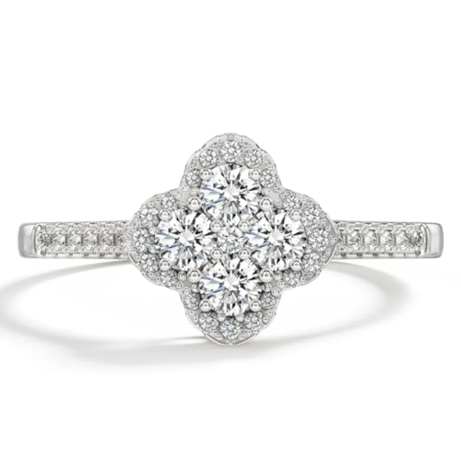 Moissanite Rings for Women 1.3ct Lucky Rings Four Leaf Clover Ring Promise Engagement Wedding Bands D Color VVS1 Moissanite Sta
Moissanite Rings for Women 1.3ct Lucky Rings Four Leaf Clover Ring Promise Engagement Wedding Bands D Color VVS1 Moissanite Sta