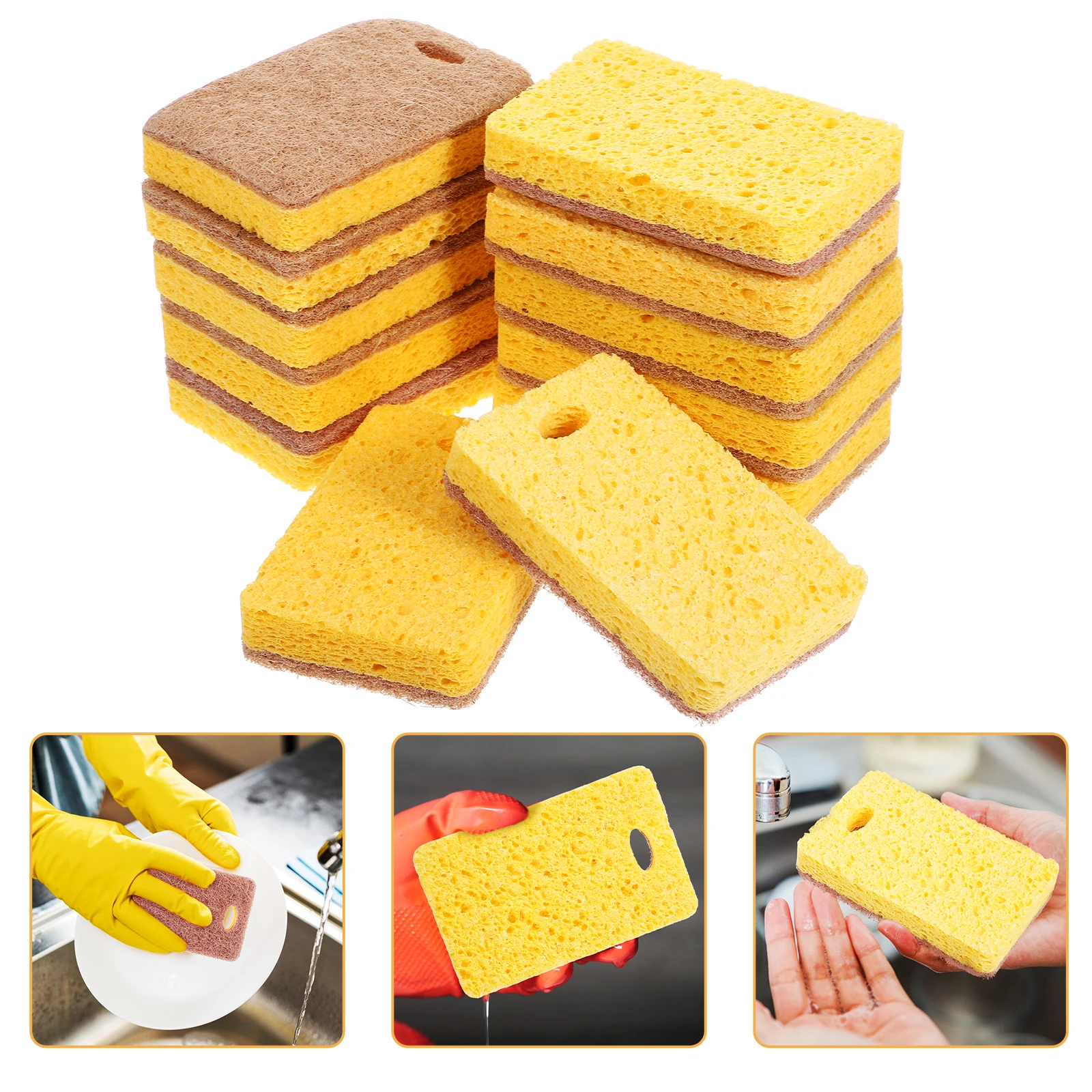 12 Pcs Cellulose Sponge Cleaning Cloth Eco Biodegradable Kitchen Daily Reusable Wok Dish Scrub Sponges For Home Cleaning
12 Pcs Cellulose Sponge Cleaning Cloth Eco Biodegradable Kitchen Daily Reusable Wok Dish Scrub Sponges For Home Cleaning