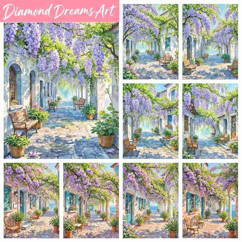 Frameless, Diamond Mosaic Street Landscape Picture Of Rhinestones Embroidery Purple Vine Full Square Round Painting House Wall A
Frameless, Diamond Mosaic Street Landscape Picture Of Rhinestones Embroidery Purple Vine Full Square Round Painting House Wall A