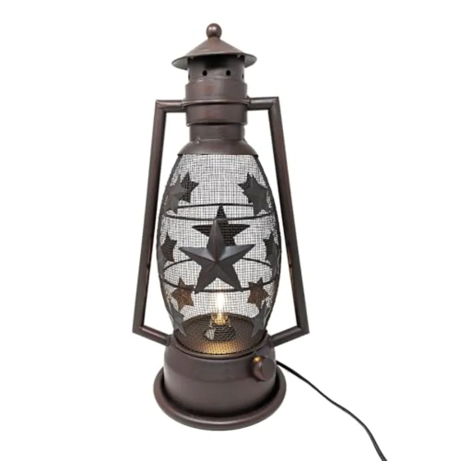 Rustic Metal Star Lantern Nightlight - Vintage Farmhouse Table Lamp with Electric Cord - Western Cowboy Style Décor for Living
Rustic Metal Star Lantern Nightlight - Vintage Farmhouse Table Lamp with Electric Cord - Western Cowboy Style Décor for Living