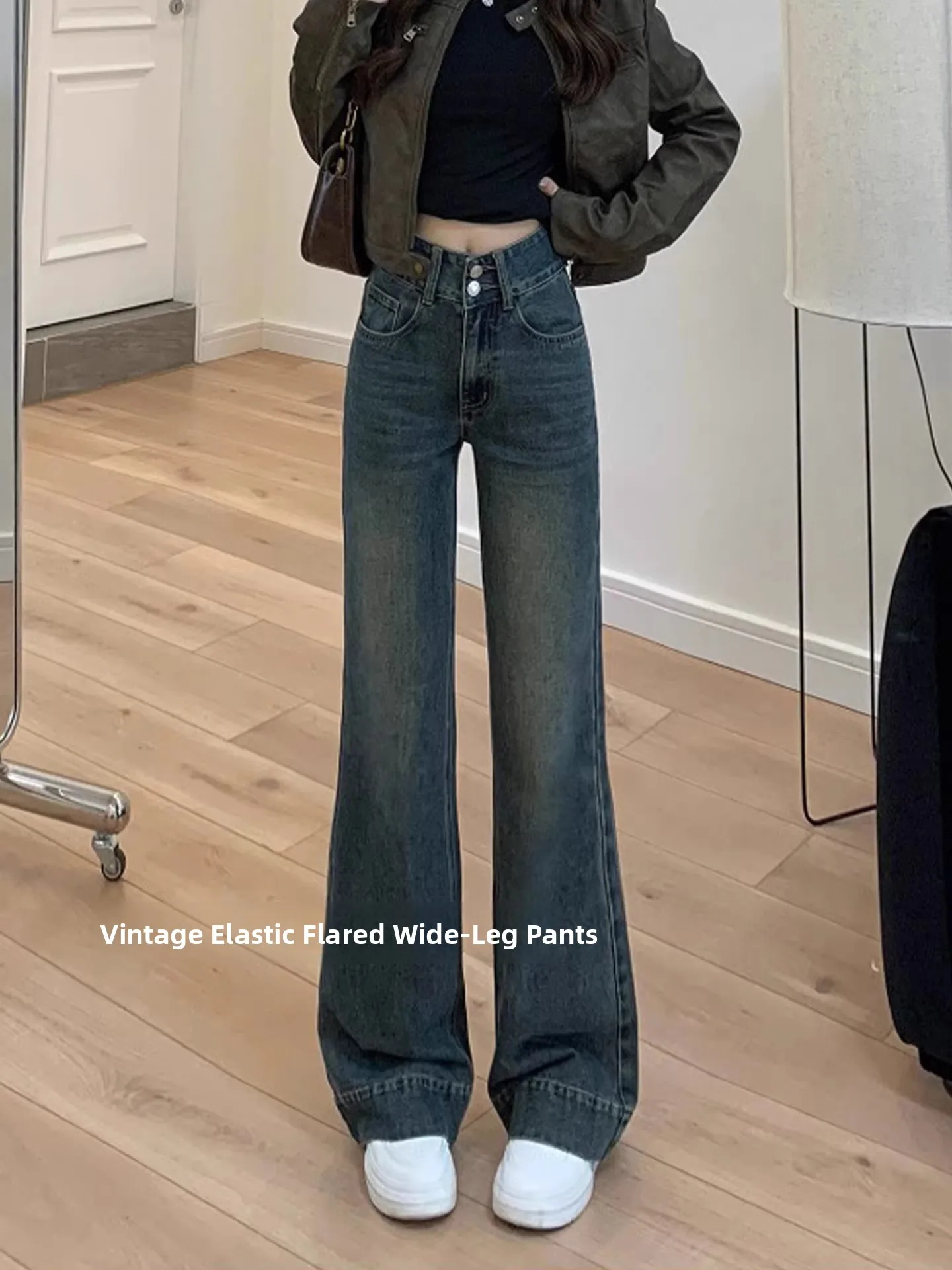 Retro Flared Denim Jeans Women's Spring New plus Size Slim Elastic High Waist Narrow Version Wide Leg Pants Straight Leg
Retro Flared Denim Jeans Women's Spring New plus Size Slim Elastic High Waist Narrow Version Wide Leg Pants Straight Leg