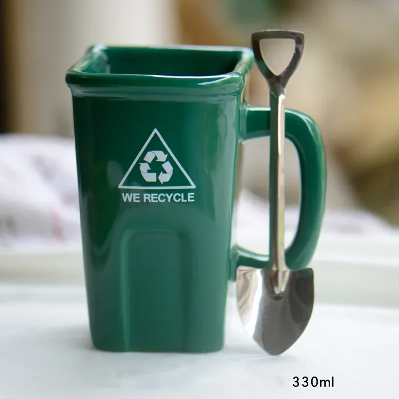 New Funny Style Ceramic Mug Trash Can Shape Cup Creative Funny Coffee Cup Milk Mug Large Capacity Ceramic Mug with Shove Gift
New Funny Style Ceramic Mug Trash Can Shape Cup Creative Funny Coffee Cup Milk Mug Large Capacity Ceramic Mug with Shove Gift