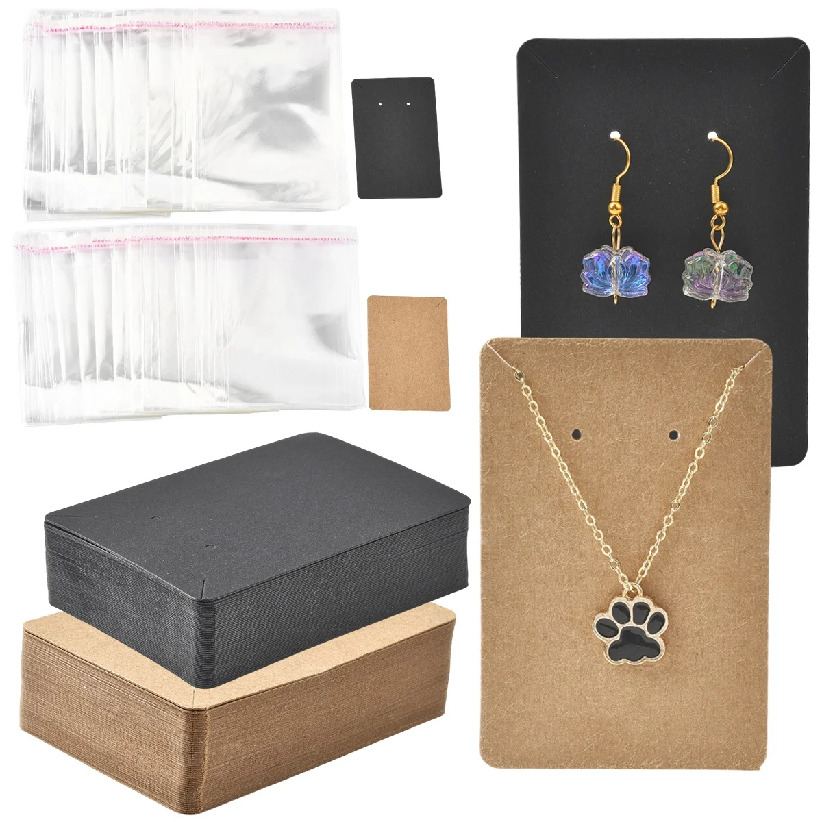 100 Pcs 9x6cm Rectangle Cardboard Display Cards 100Pcs OPP Cellophane Bags for DIY Jewelry Packaging
100 Pcs 9x6cm Rectangle Cardboard Display Cards 100Pcs OPP Cellophane Bags for DIY Jewelry Packaging