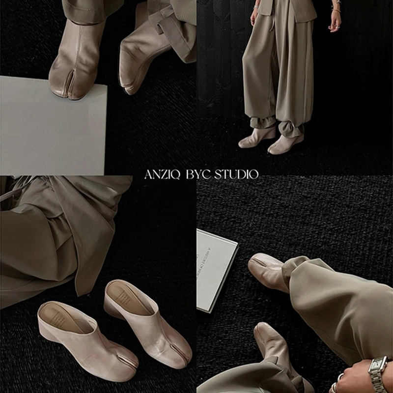 Women's new summer leather cowhide high heels, sloping heels, round toe retro toe, M ü ller shoes, fashion slippers
Women's new summer leather cowhide high heels, sloping heels, round toe retro toe, M ü ller shoes, fashion slippers