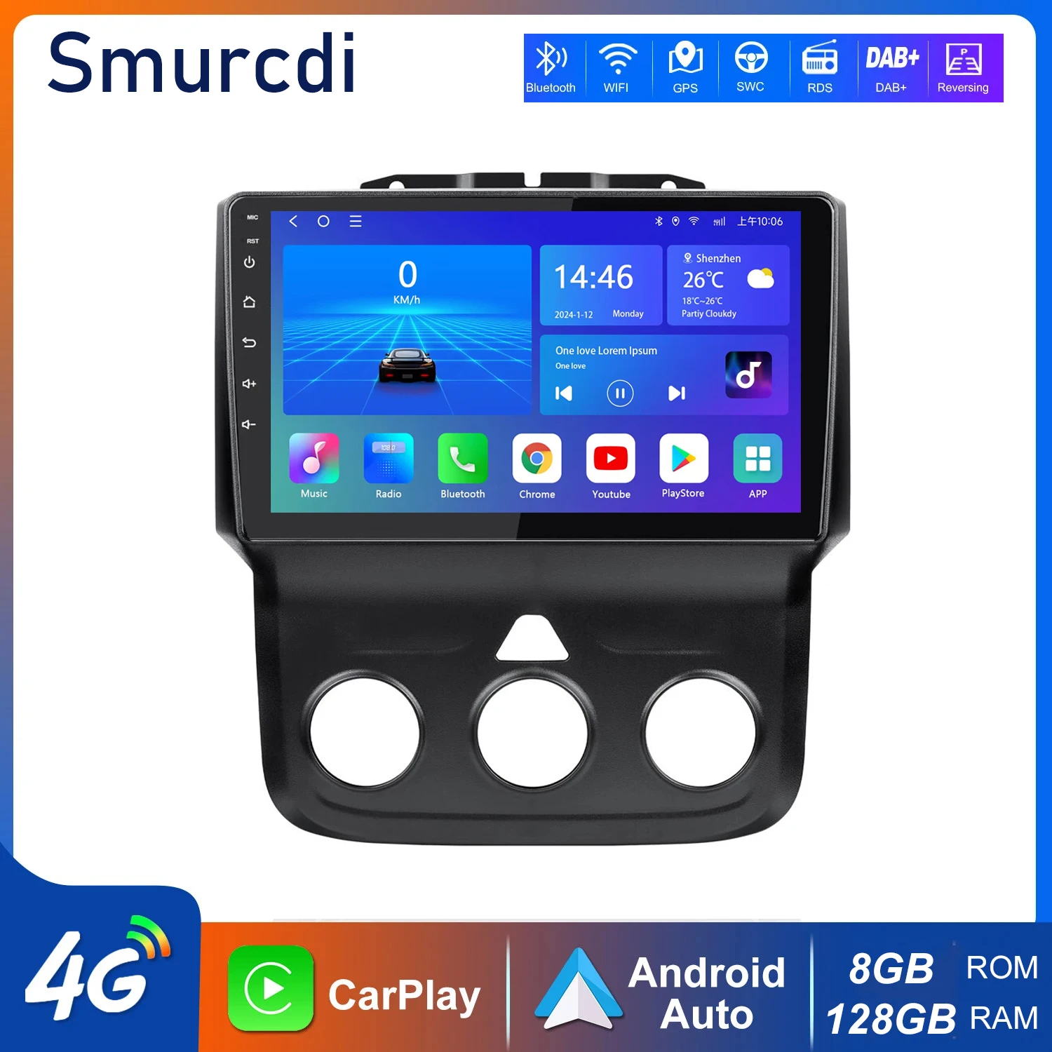 For Dodge Ram 1500 2500 3500 2013-2018 Car Radio Head Unit Auto Stereo Multimedia Video Monitor GPS Navigation DSP Android 14
For Dodge Ram 1500 2500 3500 2013-2018 Car Radio Head Unit Auto Stereo Multimedia Video Monitor GPS Navigation DSP Android 14