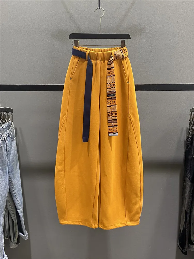 Yellow High Waist Elastic Banana Wide Leg Pants Women's Spring Loose Casual Straight Cotton Trousers Comfortable Loose Fit
Yellow High Waist Elastic Banana Wide Leg Pants Women's Spring Loose Casual Straight Cotton Trousers Comfortable Loose Fit