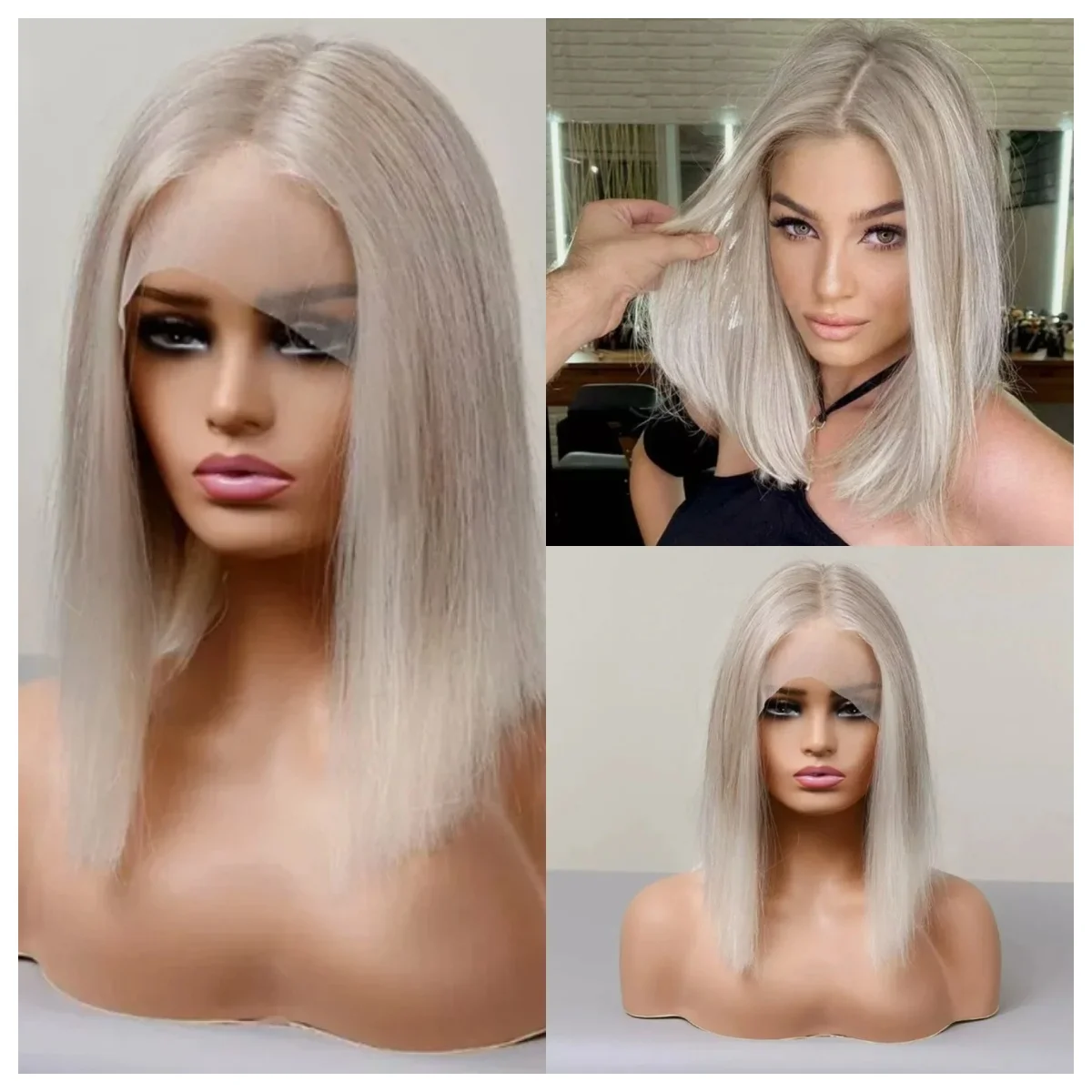 Natural Straight Short Bob Platinum Blonde Synthetic Wig with 13x4 Lace Front for Women Cosplay Party Hair
Natural Straight Short Bob Platinum Blonde Synthetic Wig with 13x4 Lace Front for Women Cosplay Party Hair