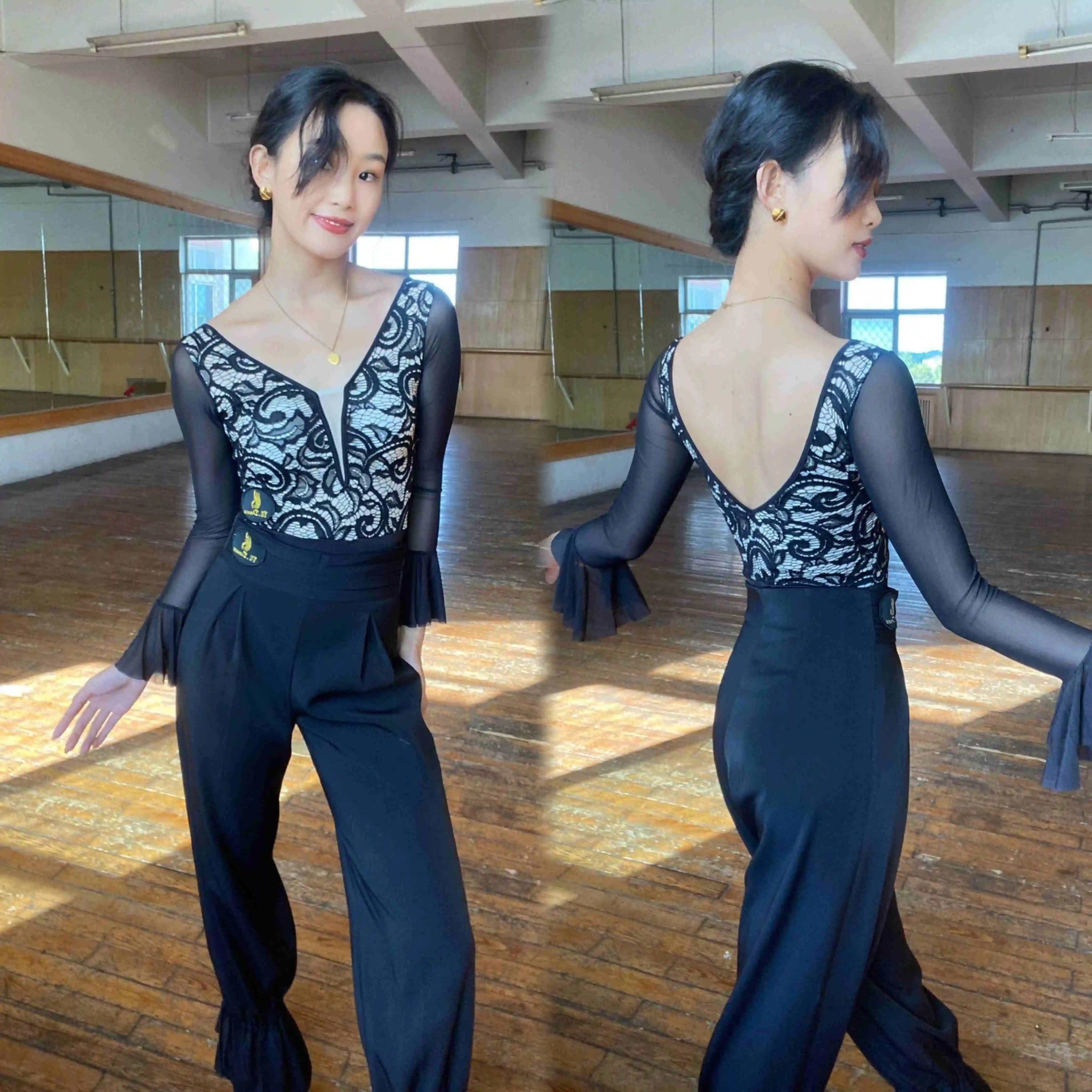 Одежда для латинских танцев, сетчатые топы, черные брюки для латинских танцев, одежда для бальных танцев, танцевальная одежда для румбы, сальсы, вальса, DNV25875
Одежда для латинских танцев, сетчатые топы, черные брюки для латинских танцев, одежда для бальных танцев, танцевальная одежда для румбы, сальсы, вальса, DNV25875