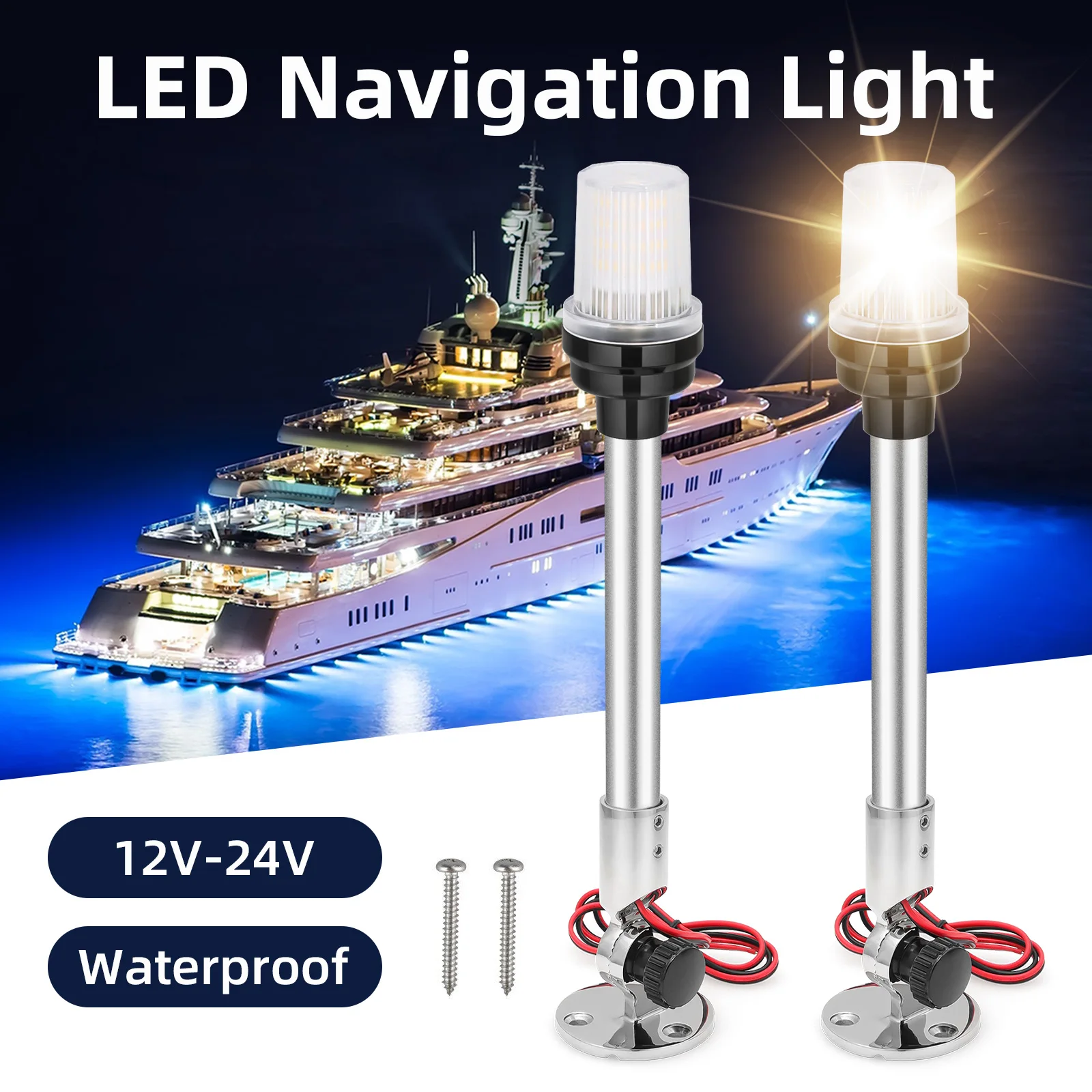 12inch Fold Down LED Boat Navigation Light 180° Waterproof Boat LED Light cup dolly Anchor Light Boat Accessories customized
12inch Fold Down LED Boat Navigation Light 180° Waterproof Boat LED Light cup dolly Anchor Light Boat Accessories customized
