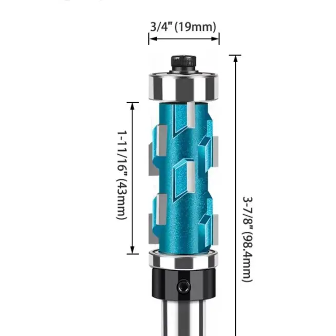 1/2inch Shank Double Bearing Straight Trim Router Bit Milling Cutter Carbide Wood Carving Flush Trim Solid Carbide Spiral Top
1/2inch Shank Double Bearing Straight Trim Router Bit Milling Cutter Carbide Wood Carving Flush Trim Solid Carbide Spiral Top
