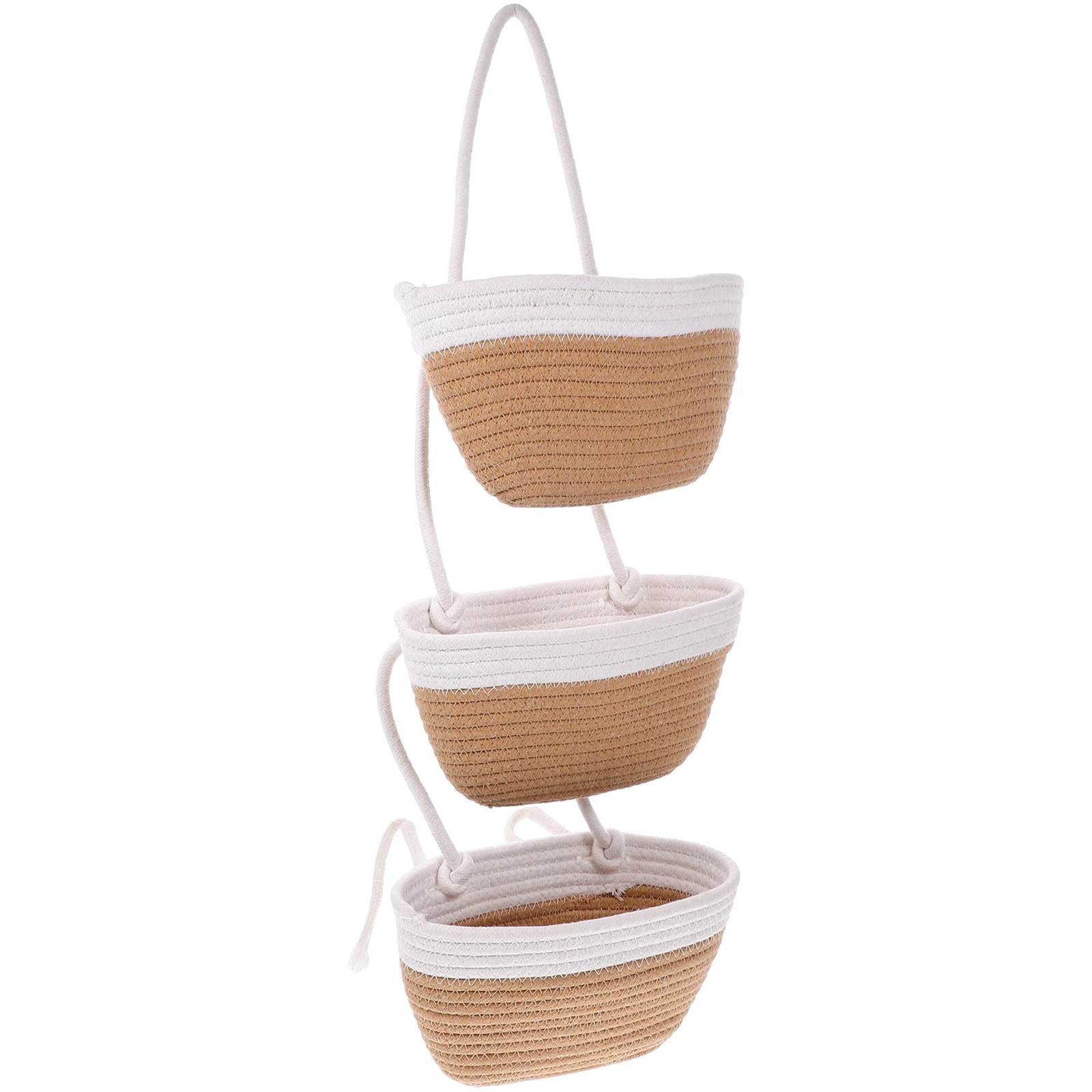 3PCS Cotton Rope Woven Hanging Storage Basket White Card Spliced Large Capacity Desk ganizer Hanging Basket for Wall Mounted
3PCS Cotton Rope Woven Hanging Storage Basket White Card Spliced Large Capacity Desk ganizer Hanging Basket for Wall Mounted