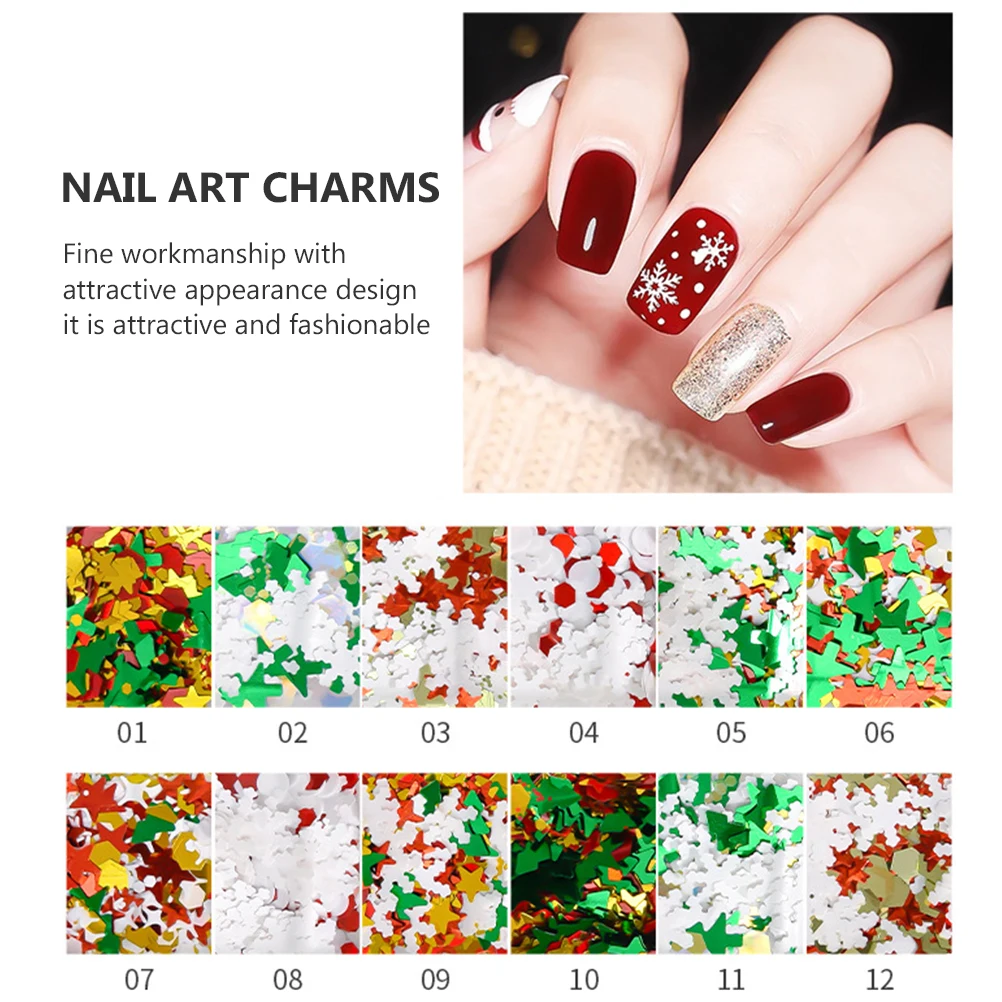 Christmas Nail Stickers 4 Boxes Snowflake Decals Art Charms Sequins ABS Manicure Confetti Nail Supplies Holiday Decorations
Christmas Nail Stickers 4 Boxes Snowflake Decals Art Charms Sequins ABS Manicure Confetti Nail Supplies Holiday Decorations