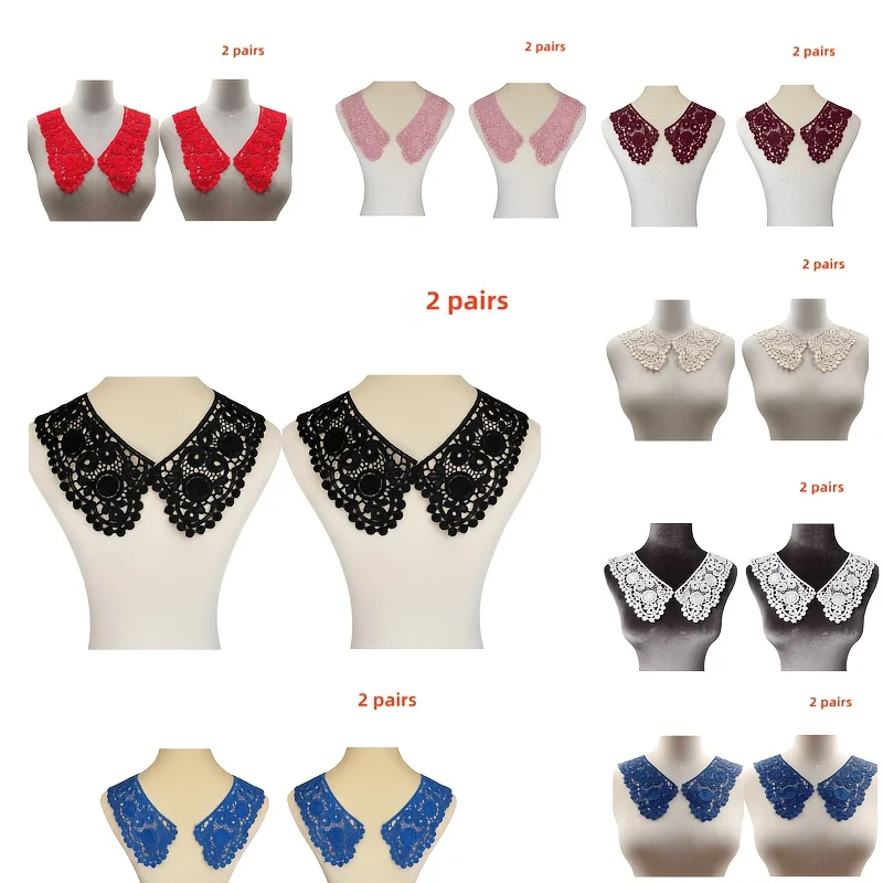 2 pairs Embroidered clothing accessories can be sewn onto clothes, skirts, dresses and formal wear for DIY fashion accessories
2 pairs Embroidered clothing accessories can be sewn onto clothes, skirts, dresses and formal wear for DIY fashion accessories