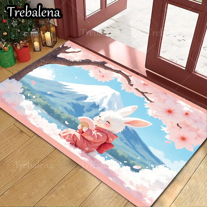 1pc Welcome Door Mat Charming Rabbit in Kimono with Cherry Blossoms Doormat for Home Decor
1pc Welcome Door Mat Charming Rabbit in Kimono with Cherry Blossoms Doormat for Home Decor