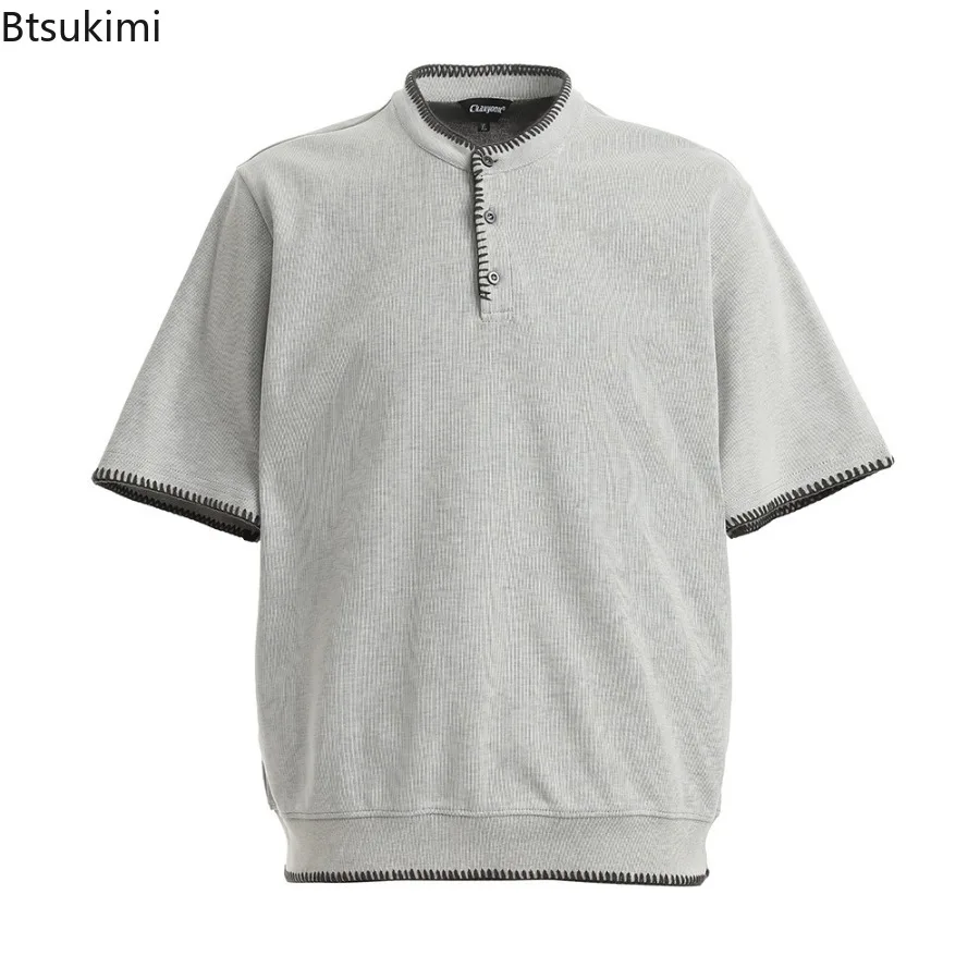New Men Crew Neck Button Decoration Color Block Design T Shirt Soft Breathable Quick Dry Loose Minimalist Versatile Short Sleeve
New Men Crew Neck Button Decoration Color Block Design T Shirt Soft Breathable Quick Dry Loose Minimalist Versatile Short Sleeve