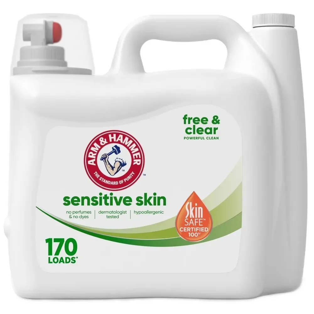 ARM & HAMMER Sensitive Skin Free & Clear Liquid Laundry Detergent Soap, 170 fl oz, 170 Loads
ARM & HAMMER Sensitive Skin Free & Clear Liquid Laundry Detergent Soap, 170 fl oz, 170 Loads