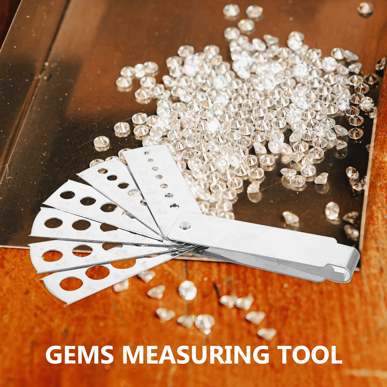 1Set Gem Measuring Tool Stainless Steel Multi-Hole Portable Gemstone Sizer Accurate Jewelry Gauge Essential for Gem Decoration
1Set Gem Measuring Tool Stainless Steel Multi-Hole Portable Gemstone Sizer Accurate Jewelry Gauge Essential for Gem Decoration