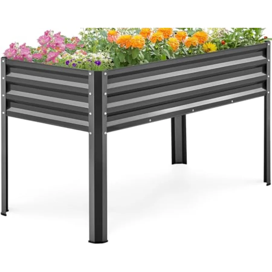 Large Raised Garden Bed with Legs for Backyard, Patio, Balcony Galvanized Steel, Dark Grey, 48×24×32 in, 400lb Capacity, Rust-R
Large Raised Garden Bed with Legs for Backyard, Patio, Balcony Galvanized Steel, Dark Grey, 48×24×32 in, 400lb Capacity, Rust-R