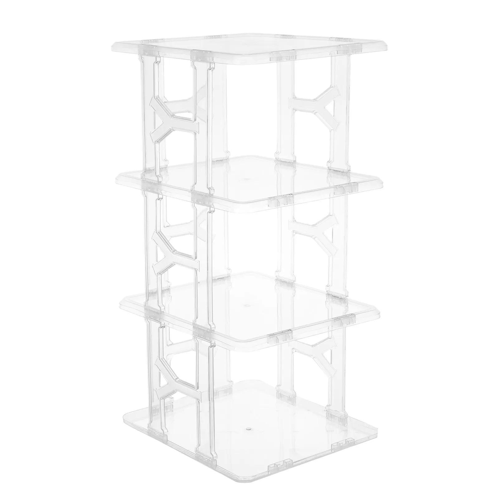 4 Tier Transparent Hat Organizer Box Clear Pet Baseball Cap Storage Rack Stackable Shoe Display Stand Tabletop Hat Storage