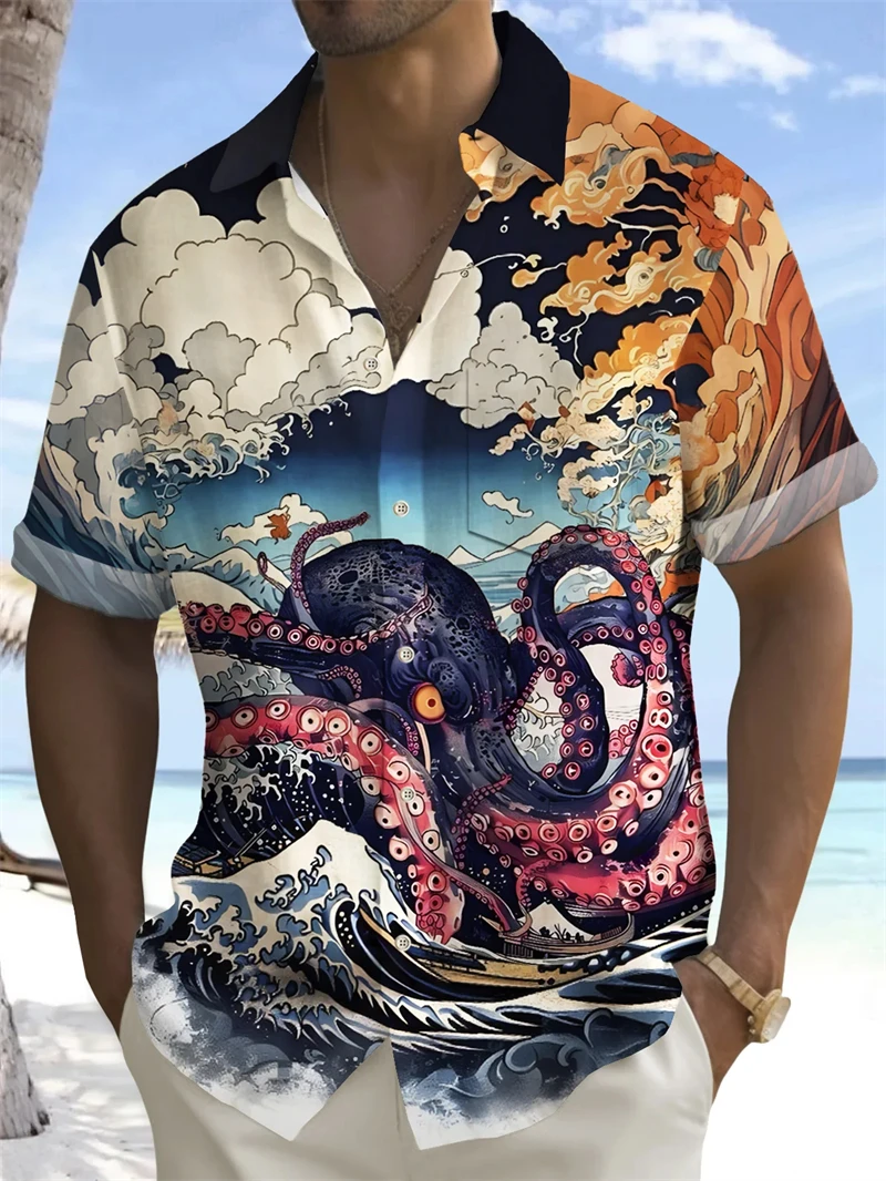 Harajuku Tentacles Graphic Beach Shirt For Men Marine Animal 3D Print Hawaiian Shirts Summer Vacation Loose Short Sleeve Blouse
Harajuku Tentacles Graphic Beach Shirt For Men Marine Animal 3D Print Hawaiian Shirts Summer Vacation Loose Short Sleeve Blouse