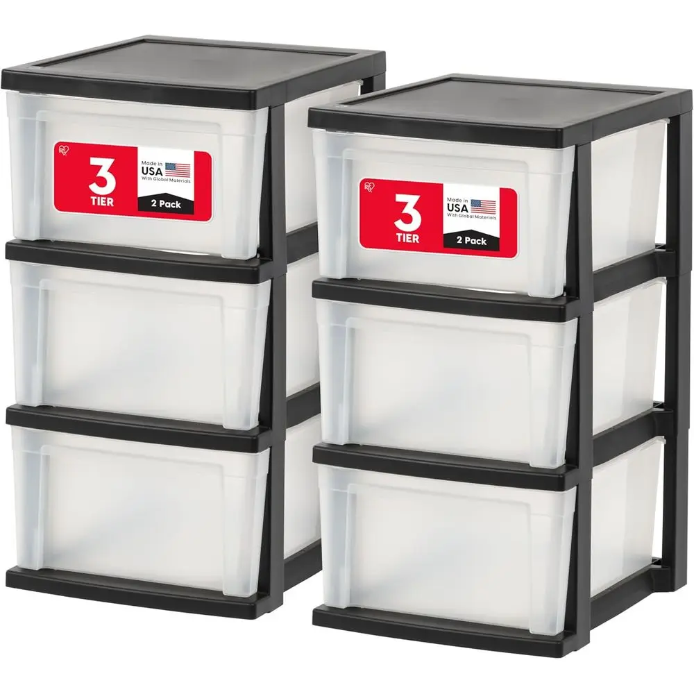 3-Drawers 2-Pack Storage Organizer for Art Craft Supplies, Bathroom, Bedroom, Laundry Room, Black/Clear
3-Drawers 2-Pack Storage Organizer for Art Craft Supplies, Bathroom, Bedroom, Laundry Room, Black/Clear