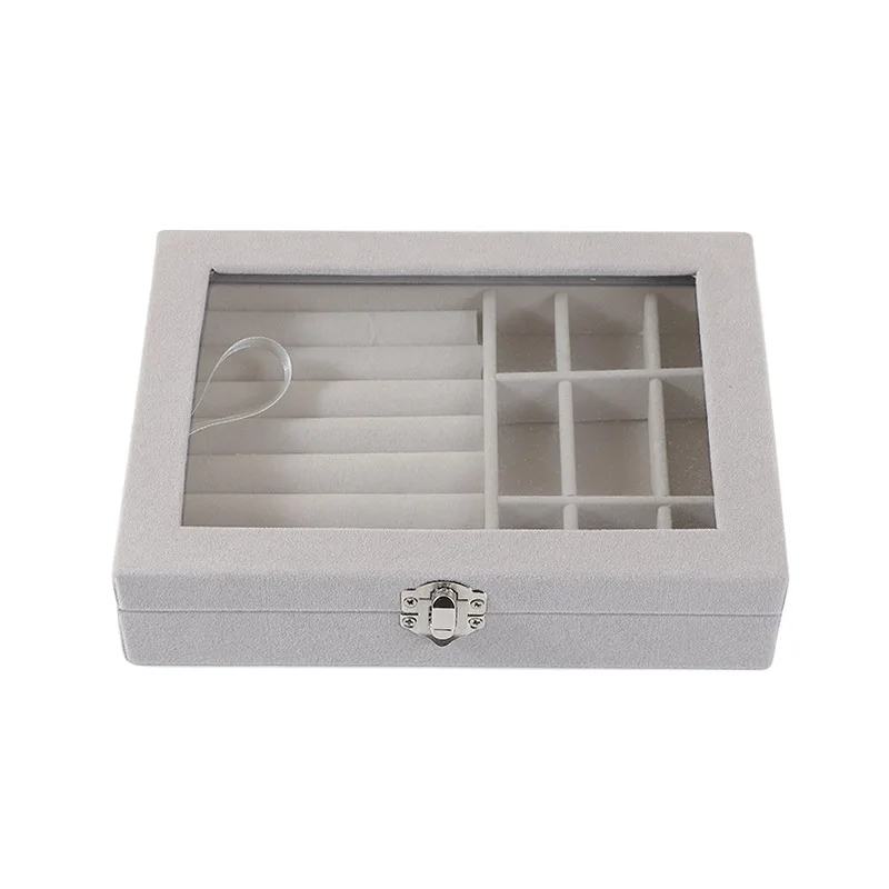 Velvet Ring Organizer Box - Clear Lid Jewelry Holder, Dust-Proof Storage Tray for Rings and Earrings for Multiple Jewelry Pieces
Velvet Ring Organizer Box - Clear Lid Jewelry Holder, Dust-Proof Storage Tray for Rings and Earrings for Multiple Jewelry Pieces