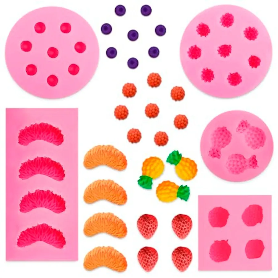 5 Pcs Fruit Molds Silicone - Mini 1 Inch Silicone Gummy Molds with 5 Realistic 3D Fruit Mold Shapes, Easy Release Design - Maki
5 Pcs Fruit Molds Silicone - Mini 1 Inch Silicone Gummy Molds with 5 Realistic 3D Fruit Mold Shapes, Easy Release Design - Maki