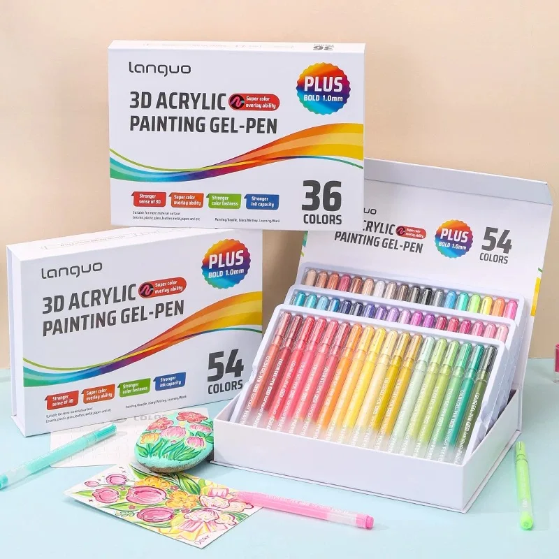 54/6 Colors Glitter Effects Acrylic 1.0mm Gel Pen Large Capacity Student Writing Pen Painting Drawing School Supplies Stationery
54/6 Colors Glitter Effects Acrylic 1.0mm Gel Pen Large Capacity Student Writing Pen Painting Drawing School Supplies Stationery