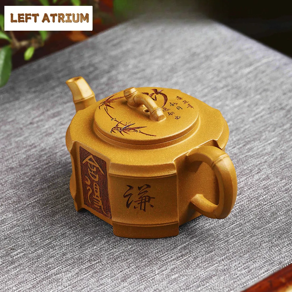 210ml Yixing Purple Clay Teapots Hand-carved bamboo Tea Pot Raw Ore section Mud Beauty Tea Infuser Kettle Chinese Zisha Tea Set
210ml Yixing Purple Clay Teapots Hand-carved bamboo Tea Pot Raw Ore section Mud Beauty Tea Infuser Kettle Chinese Zisha Tea Set