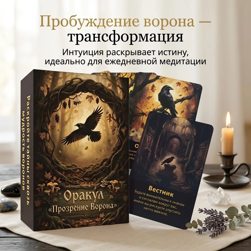 Russian Crow Oracle Cards, 50 Spiritual Guidance Meditation Tarot Cards, Divination Tool, Mystical Wisdom Gift, Daily Practice
Russian Crow Oracle Cards, 50 Spiritual Guidance Meditation Tarot Cards, Divination Tool, Mystical Wisdom Gift, Daily Practice