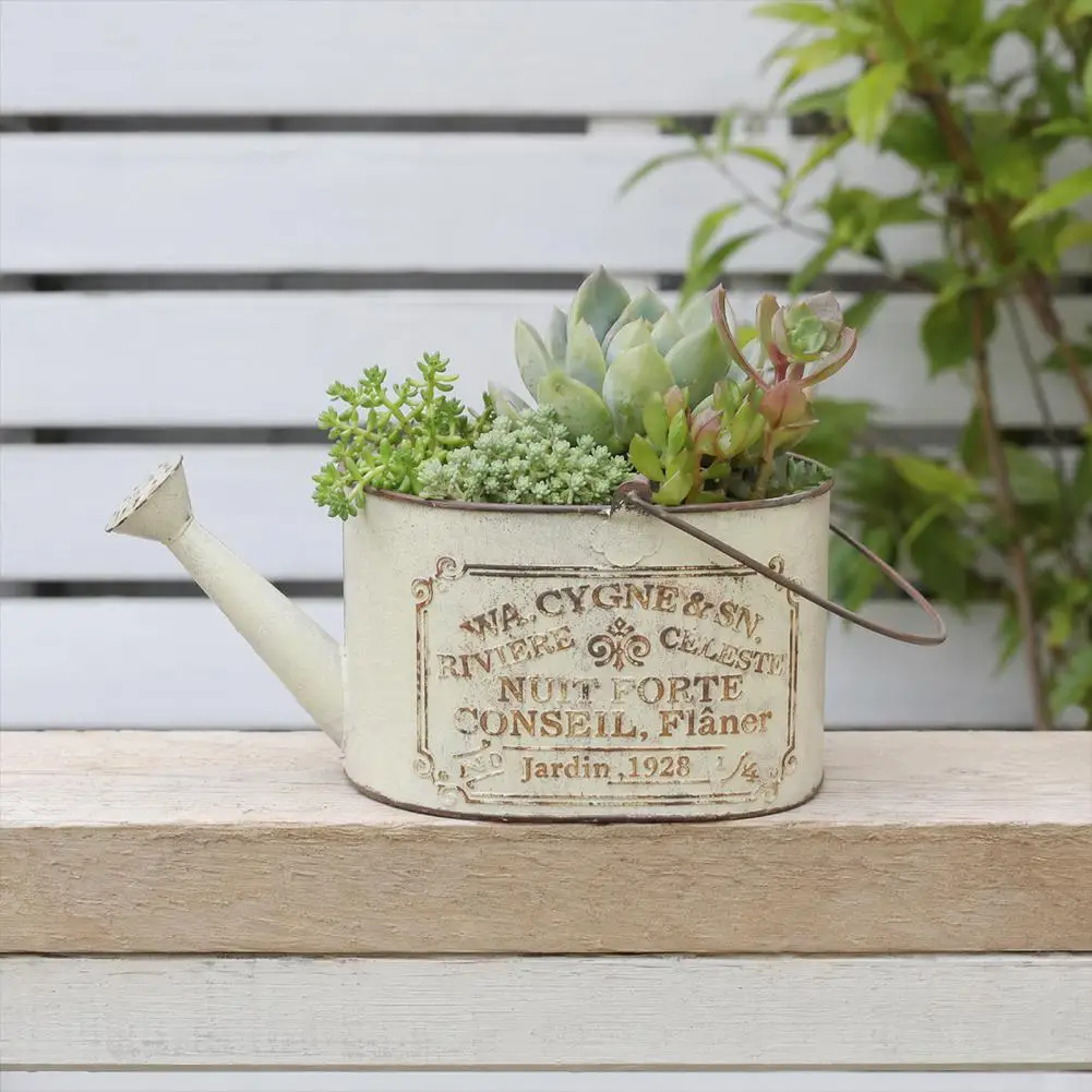 Stylish Plant Container Decorative Flower Pot Retro Style Decorative Flowerpot with Handle Storage Tray Sprinkler for Home
Stylish Plant Container Decorative Flower Pot Retro Style Decorative Flowerpot with Handle Storage Tray Sprinkler for Home