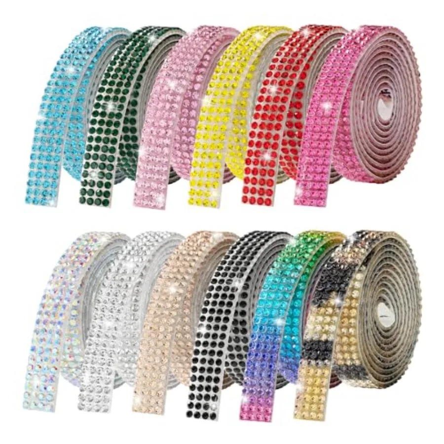 Rhinestone Ribbon Self Adhesive Crystal Rhinestones, 2-Rolls Bedazzling Strips, 2-Yard Rhinestone Strips for DIY Craft, Bedazzl
Rhinestone Ribbon Self Adhesive Crystal Rhinestones, 2-Rolls Bedazzling Strips, 2-Yard Rhinestone Strips for DIY Craft, Bedazzl