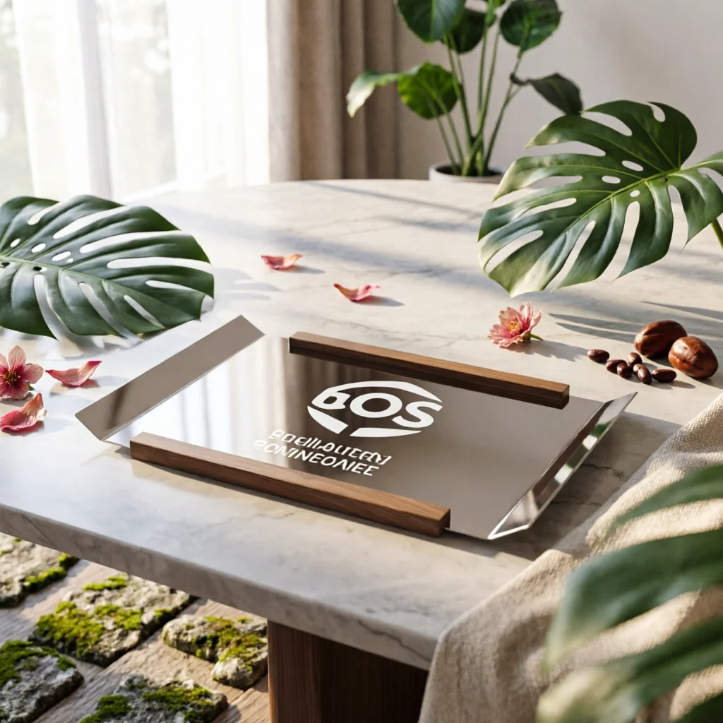 Stainless Steel Tray with Wood Strips Minimalist Mirrored Display Tray Metal Polished for Coffee Table, Tabletop
Stainless Steel Tray with Wood Strips Minimalist Mirrored Display Tray Metal Polished for Coffee Table, Tabletop