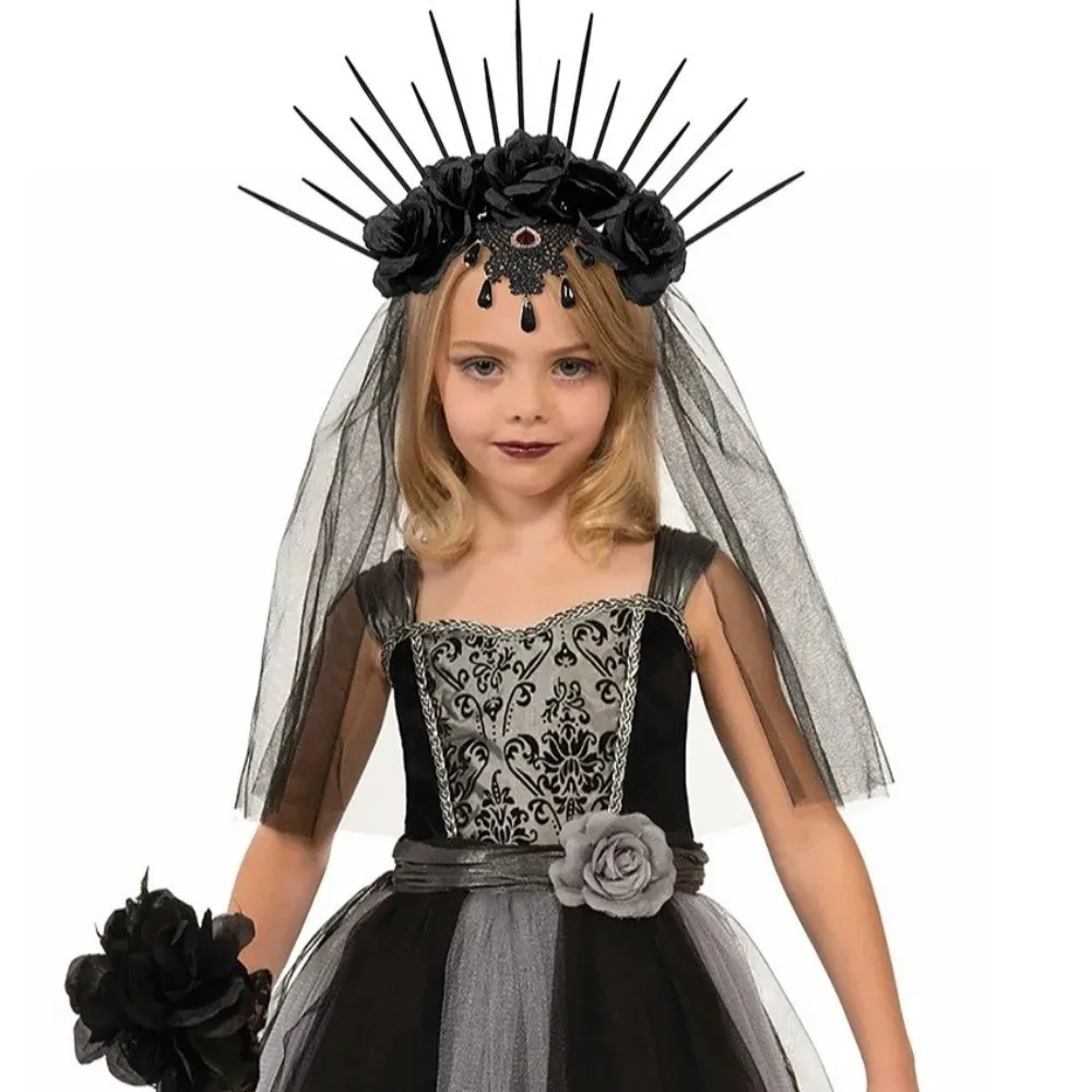 Headdress Mesh Halloween Headband Gothic Rhinestone Veil Headband Crown Black Bride Hairband Props
Headdress Mesh Halloween Headband Gothic Rhinestone Veil Headband Crown Black Bride Hairband Props
