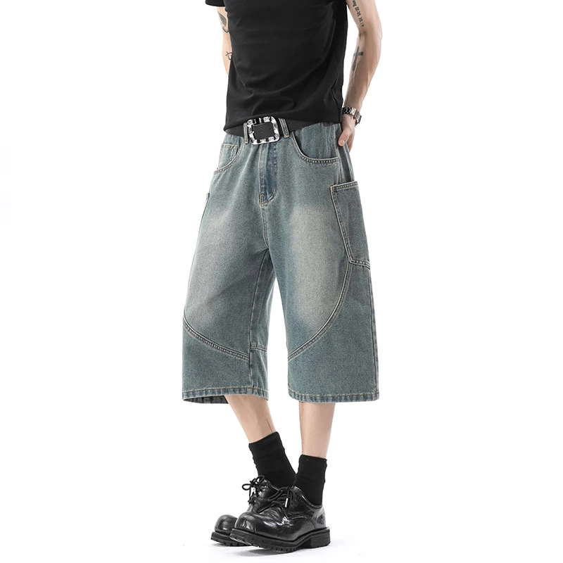 Men's American Retro Washed Old Deconstruction Scimitar Denim Cropped Pants High Street Wide Legs Loose Large Size Short Pants
Men's American Retro Washed Old Deconstruction Scimitar Denim Cropped Pants High Street Wide Legs Loose Large Size Short Pants