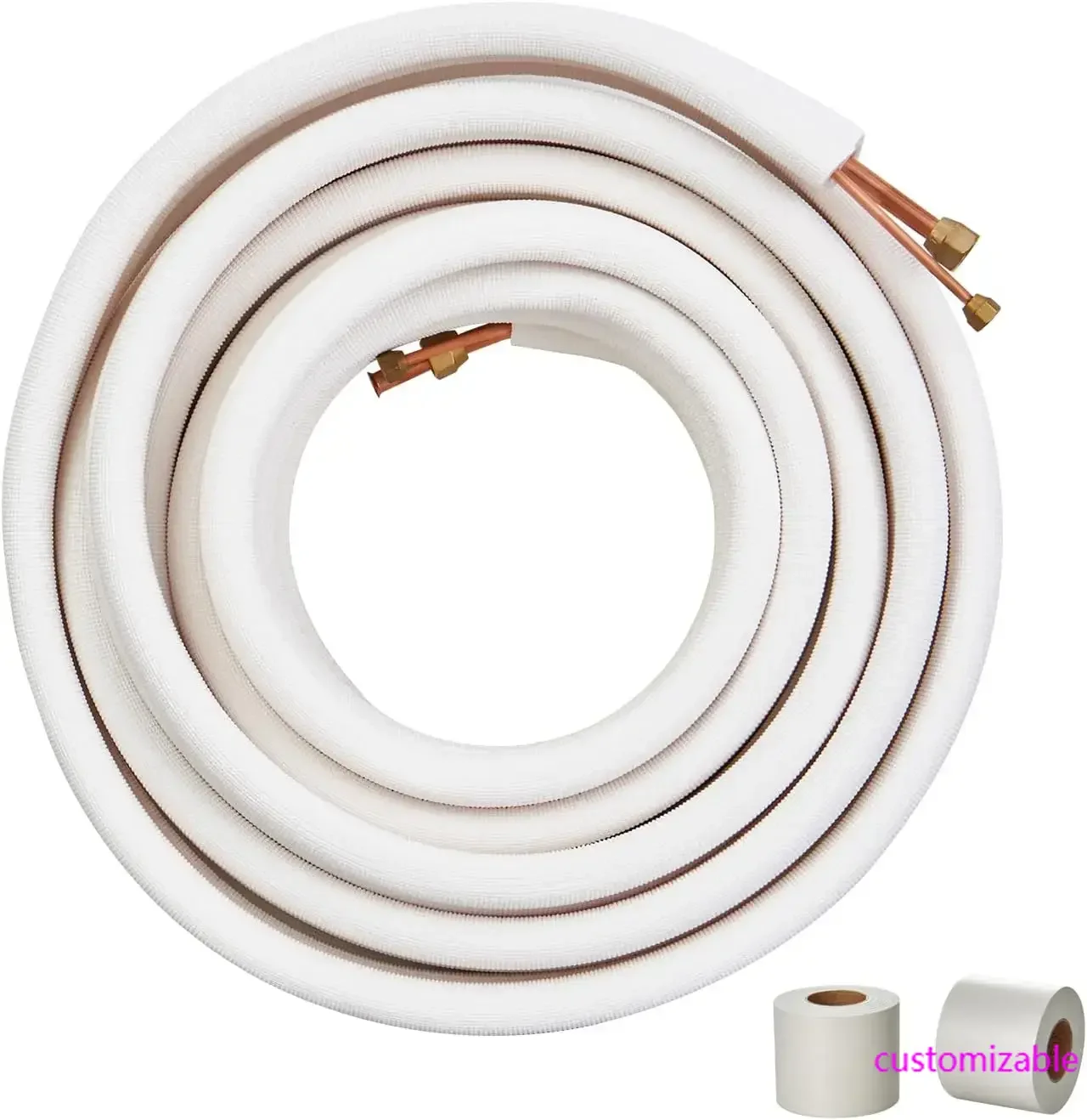 50FT Mini Split Line Set, 1/4" & 1/2" O.D Copper Pipes Tubing and Triple-Layer Insulation, for Mini Split Air Conditioning
50FT Mini Split Line Set, 1/4" & 1/2" O.D Copper Pipes Tubing and Triple-Layer Insulation, for Mini Split Air Conditioning