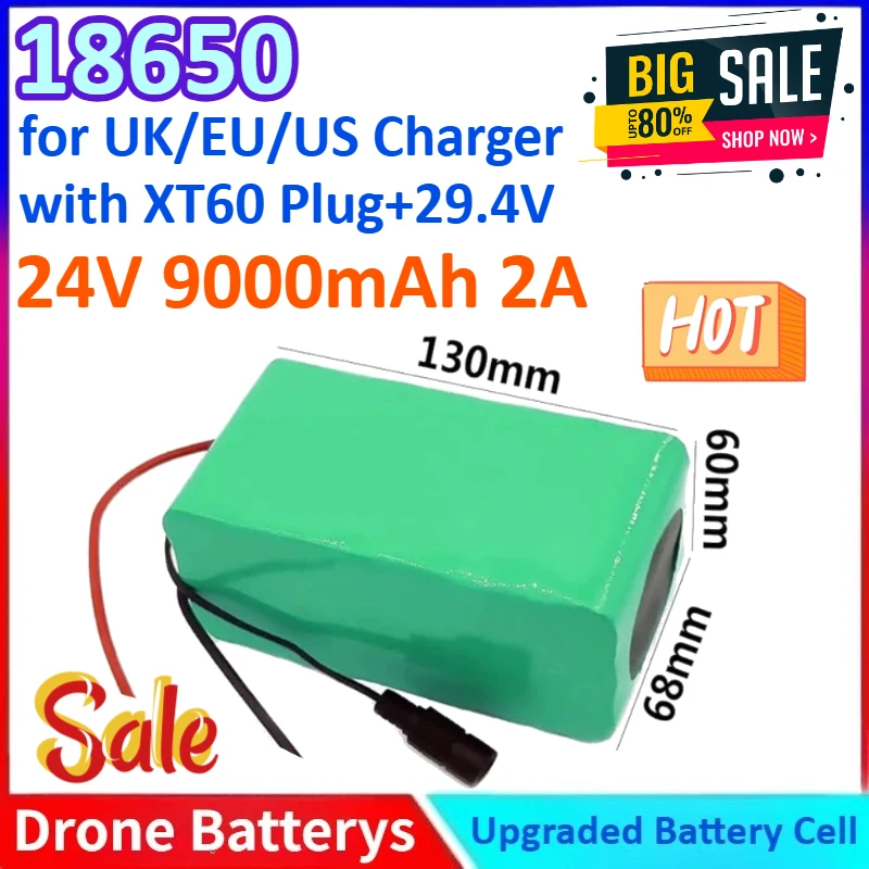 24V 9000mAh 2A 7S3P 18650 Electric Scooter Battery for UK/EU/US Charger High Quality Rechargeable Battery with XT60 Plug+29.4V
24V 9000mAh 2A 7S3P 18650 Electric Scooter Battery for UK/EU/US Charger High Quality Rechargeable Battery with XT60 Plug+29.4V