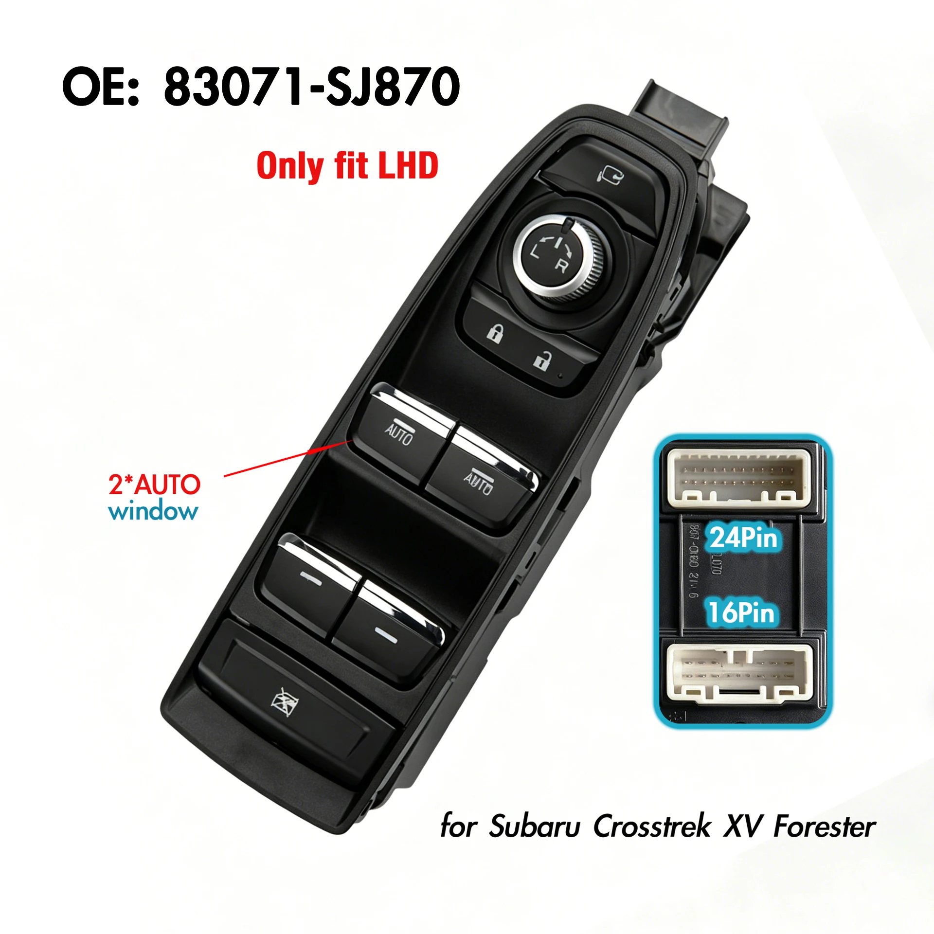 83071-SJ870 For Subaru Crosstrek XV Forester,LHD Front Left Driver Side Master Power Window Switch Glass Lifter Control Button
83071-SJ870 For Subaru Crosstrek XV Forester,LHD Front Left Driver Side Master Power Window Switch Glass Lifter Control Button
